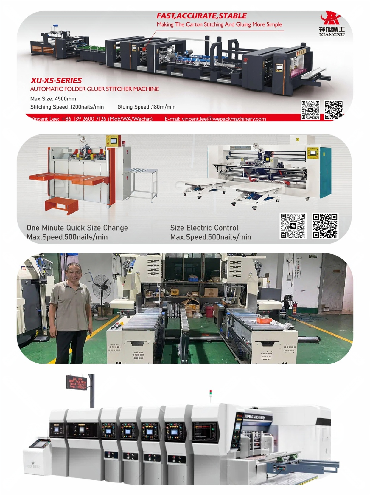 kualitas Stitcher Gluer Folder Otomatis pabrik