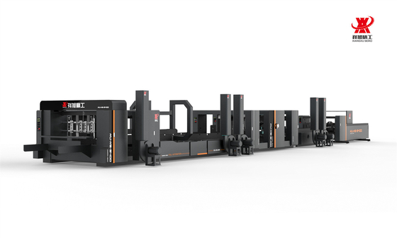 Black Automatic Folder Gluer Stitcher dengan Double Stitching untuk pembuatan kotak