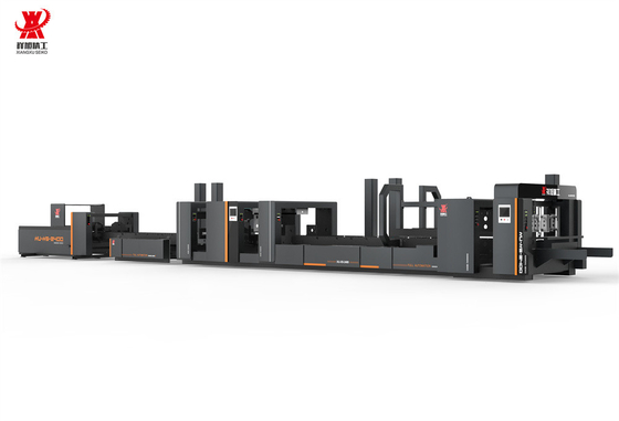 Karton membuat folder otomatis Gluer Stitcher Dual Stitching Hitam Dengan PLC
