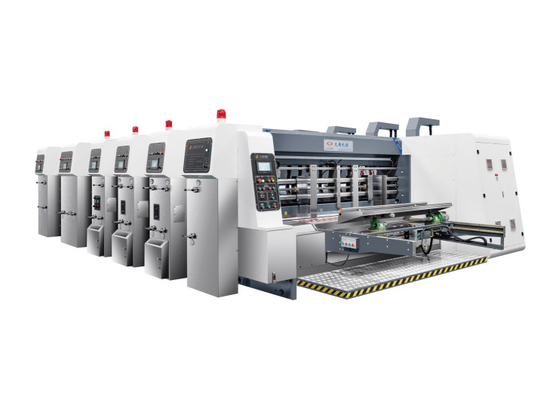 High Speed Automatic Steel Flexo Printing Corrugated Box Slotting Die Cutting Machine untuk kardus 1,5-2 mm