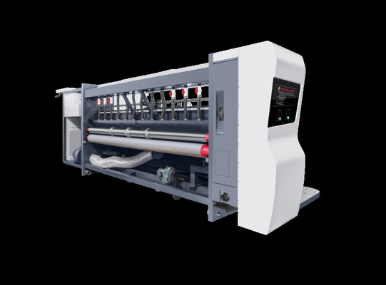 Semua Tekanan yang Dikendalikan Komputer Bebas Kardus G6-1224 Struktur Umpan Utama Ekor Vacuum Transfer 4 Printer Warna + Slotter + Die Cutter + Vibrator + Stacker
